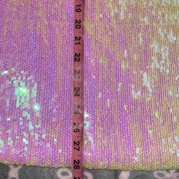 Anna Kaci sparkling sequined white/ pink racerback party, event tank. Size XXL - Picture 13 of 14